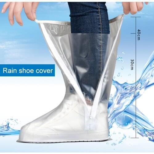 Reusable Rain Shoe Covers Waterproof Shoe Protectors Women Men Rubber Galoshes Motorcycle Cycling Elastic Boots Cover WX
