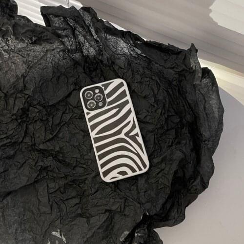 Fashionable Zebra Stripes Case for iPhone 12 Pro Max Back Phone Cover for 12 11 Pro Max X XS XR 8 7 Plus SE 2020