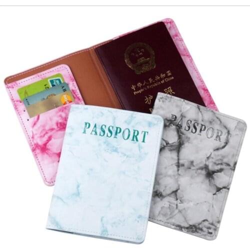 Fashion Vintage Marble Passport Holder ID Cover Travel Accessories Portable Bank Card Passport Business PU Leather Wallet Case