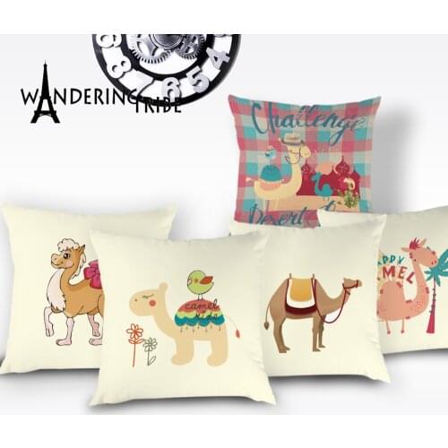 Cartoon Llama Pillow Case Colorful Desert Decorative Cushion Cover Outdoor Pillows Cases Camel Home Decor Sofa Cushions Covers
