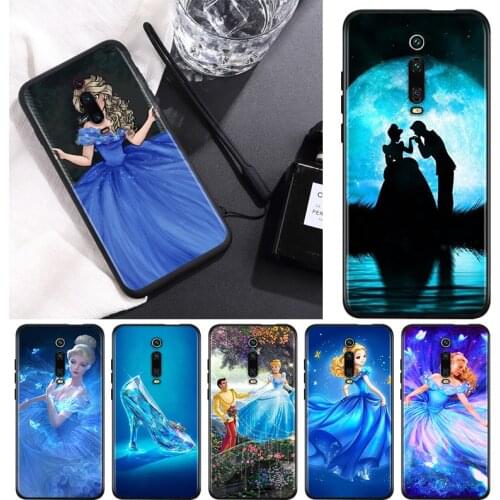 Princess Cinderella For Xiaomi Redmi 9T 9I 9AT 9A 9C 9 8A 8 7A 7 6A 6 5A 5 4X PRO Prime Plus Black Soft Phone Case