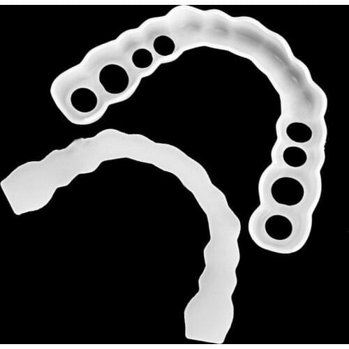 2Pcs Teeth Whitening False Teeth Cover Smile Teeth Comfortable Veneers Whitening Instant Cosmetic Dentistry Veneer Denture Set