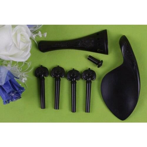 New 1set violin parts ebony wood Exquisite hand carving violin accessories