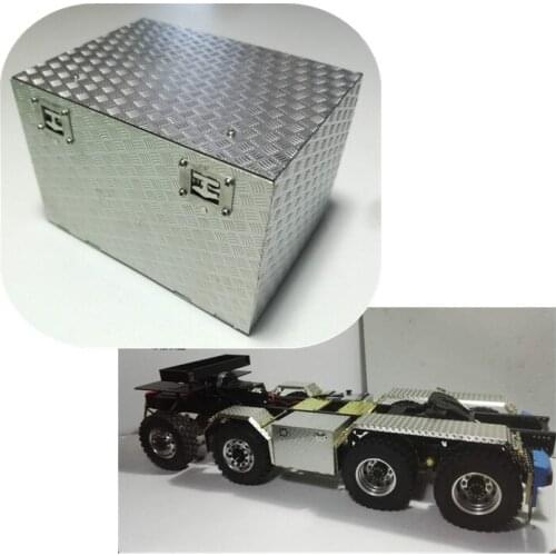 Rc Car New Metal Toolbox For 1/14 Rc Truck Tamiya Tractor Dumper Toys SCANIA R620 470 MAN TGX VOLVO FH16 Benz Actros 1851 3363