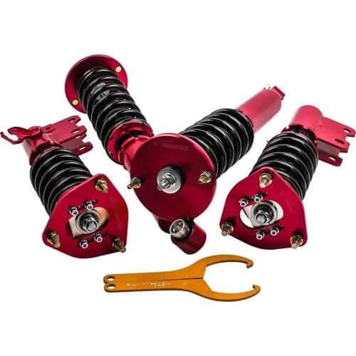 Adjustable Coilovers Shock Absorber Spring For Nissan Silva S14 200SX 240SX 1995-1998 Adjustable Height +Top Mount Red