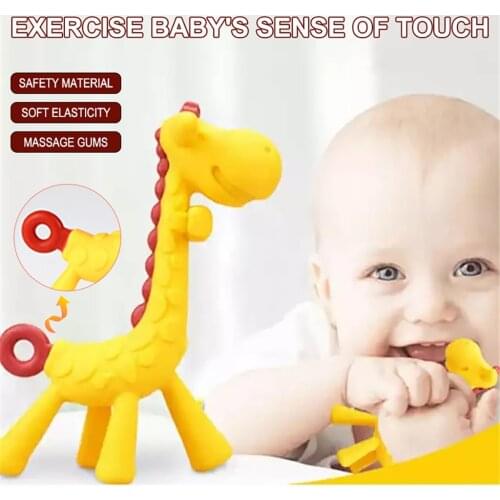 Baby Teeth That Fawn Molar Rod Giraffe To Bite The Teether Safty Baby Teether Pacifier Cartoon Teething Nursing Safety Silicone