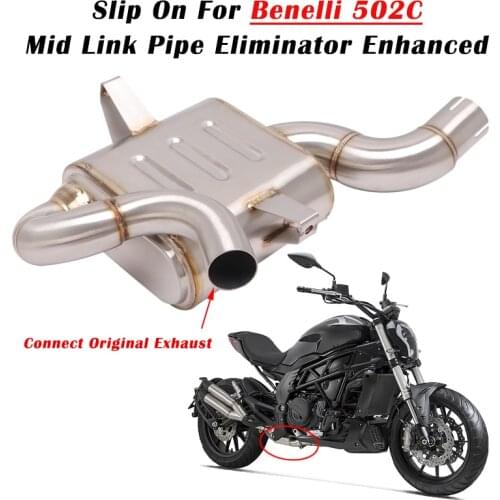 Slip On For Benelli 502C 502 Motorcycle Exhaust System Escape Modify Muffler Catalyst Delete Mid Link Pipe Eliminator Enhanced