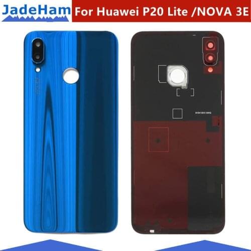 For Huawei P20 Lite Back Battery Glass Cover+Camera Lens NOVA 3E Rear Door Housing Case Panel for Huawei P20 Lite Back Cover