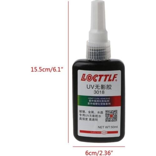 YYSD UV Light + 50ML Fast Curing UV Glue Sunlight Curing Adhesive Transparent Glass Bonding Repair Liquid Glue Adhesive Kit