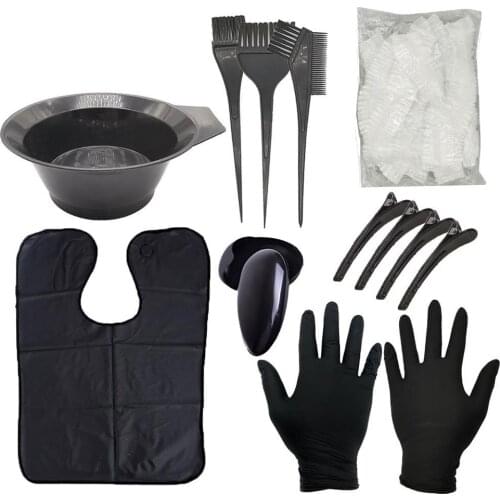 1 Set Hair Dye Coloring Brush Comb Bowl Gloves Cover Clips Hairdressing Tools Durable Hair Dyeing Tool Hair Dye Coloring Kits