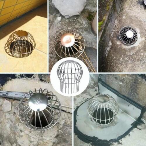 1pcs Spherical Floor Drain 304 Steel Roof Drain Strainer Pipe Anti-blocking Leaf Filter Debris Drain Net Floor Dr R2K4