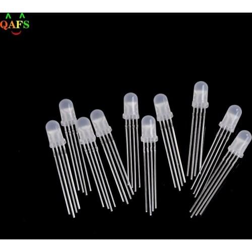 10Pcs 4pin 5mm RGB Led Diode Round Common Anode LED 5 mm Light Emitting Diode Light Lamp Tricolor