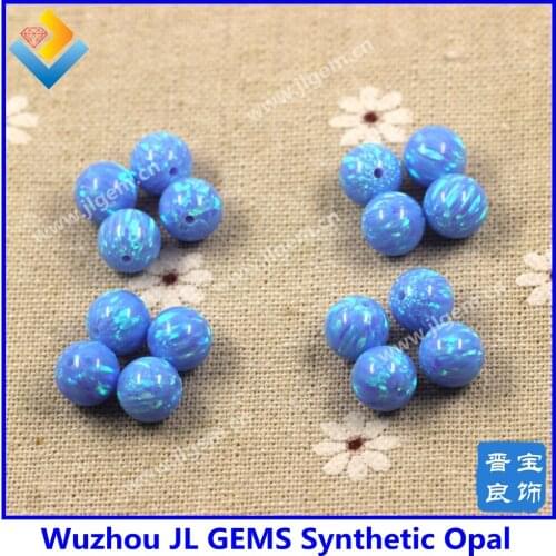 100pcs/lot) 4mm Round opal Loose Beads Synthetic Full Drilled Blue Opal Beads For Necklace &Bracelets DIY Jewelry Making