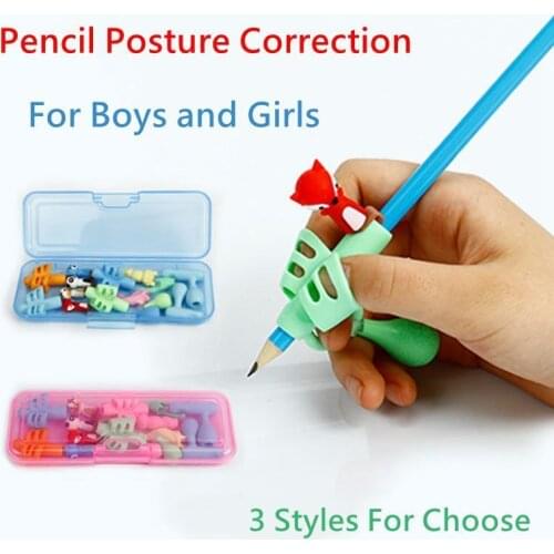 16Pcs/Box Two-Finger Silicone Pencil Holder Grips Children Writing Correction Tools For Boys and Girls Learning Stationery Gift