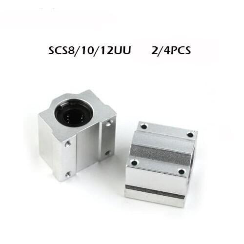 2/4pcs/lot SC8UU SCS10UU SCS12UU Linear Ball Bearing 3D Printer Table Motion Bearing Slide CNC Part Router rodamiento lineales