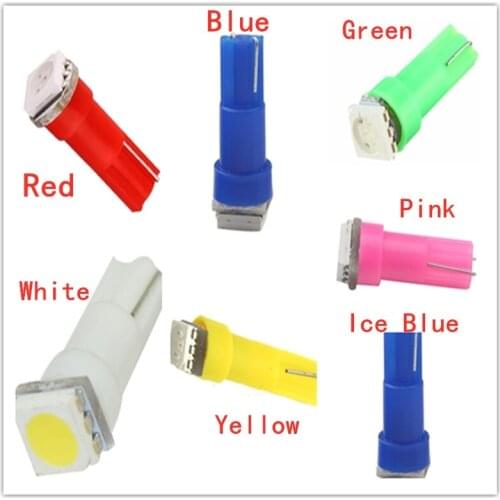 20Pcs T5 5050 1SMD 12V Wedge Dashboard LED Lights Bulbs Car Lnstrument Indicator AC Lamp Auto Interior Accessories 37 73 74 79