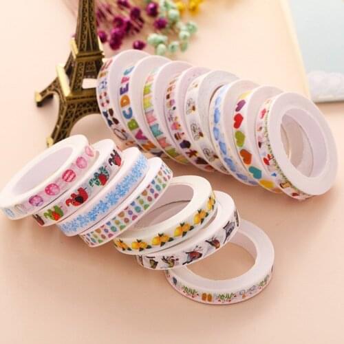 3PC 8mm *10m Decorative Colorful Creative Fashion DIY Creative School Children Washi Tape