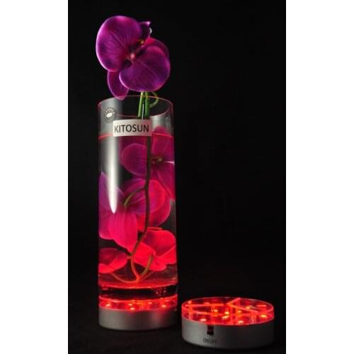 3AA Battery Operated 4 inch Round RGB Led Base Under Flower Vases for Wedding Centerpieces 10 Pieces /lot Free Shipping