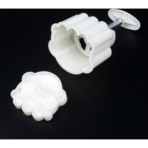 P15D DIY 3D Mooncake Mold 150g National Tide Wind Lion Patterns Mooncake Mold Press Safe Cookie Mould for Mid-Autumn Festival