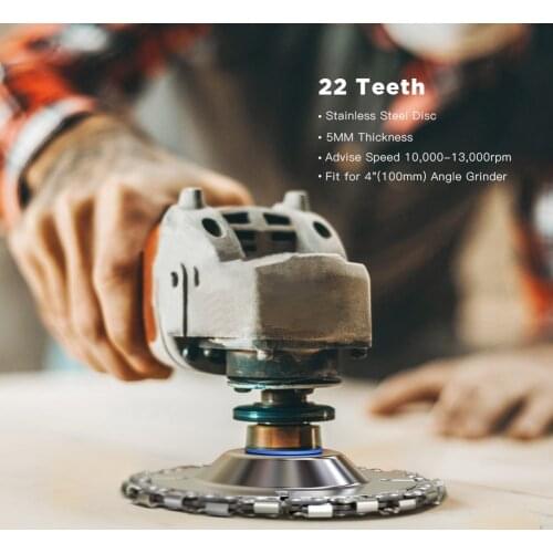 4 Inch 22 Tooth Angle Grinder Disc for Woodworking Rotary Tool Chainsaw Blade Angle Carving Grinding Chain Cutting Disc Tool