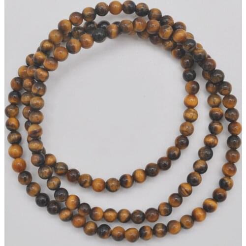 4MM Tigereye Stone Beads Bracelet Bangle Necklace Stretch 22 Inch Jewelry G742
