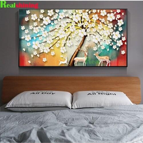 5D Diy Diamond Painting Embroidery Full Round Square Abstract Lucky Trees Nordic Deers Mosaic Rhinestones Decor Needlework N1555