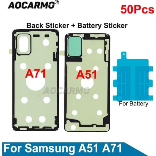 Aocarmo 50Pcs/Lot For Samsung Galaxy A51 A71 SM-A7160 SM-A5160 Back Cover Adhesive Battery Sticker Glue Replacement Parts