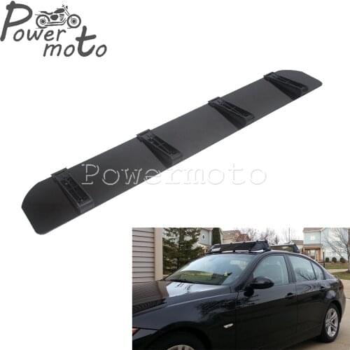 Car Aerodynamic Roof Rack 32"-44" Wind Fairing Air Deflector Kit Car Cargo Box Racks ABS Plastic Windshield Wind Fairing