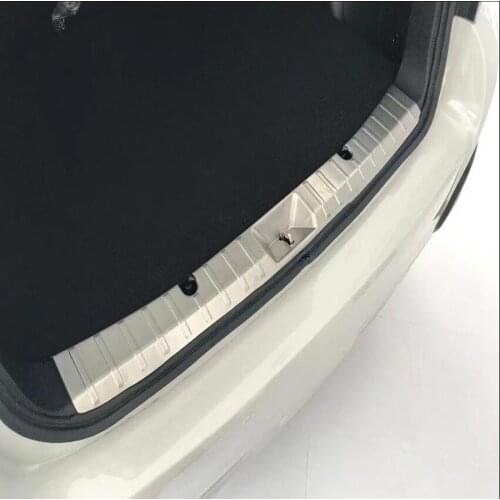 For SUBARU XV 2018 1PC Stainless Steel Car Trunk Inner Rear Tail Box Bumper Pedal Plate Panel Cover Car Styling Auto Accessories