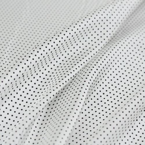 White waxberry 8momme White Black Dots Printed Silk Habotai Fabrics Summer Women Shirt Dress DIY Sewing Cloth Freeshipping