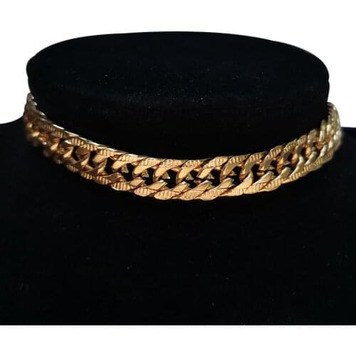 New Cuban Link Chain Choker Necklaces Chunky Wide Gold Color Stainless Steel Neck Chain Collar Necklace For Men Women Jewelry