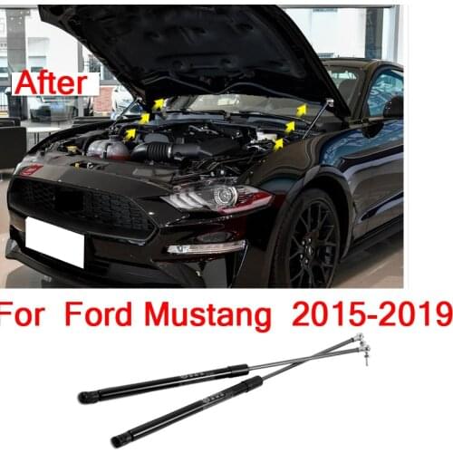For 2015 2016 2019 Ford Mustang Refit Bonnet Cover Hydraulic Rod Strut Bars Spring Shock Lift Support Bracket Car accessories