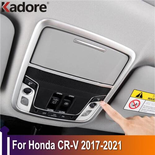 For Honda CRV CR-V 2017 2018 2019 2020 2021 Carbon Fiber Roof Front Reading Light Lamp Decoration Cover Car Interior Accessories
