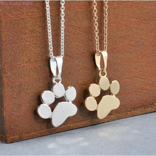 Women girl sister dog Cute Creative Paw Claw of Dog Pendant Necklace jewelry lovers best Gift Approx. 45cm+5cm