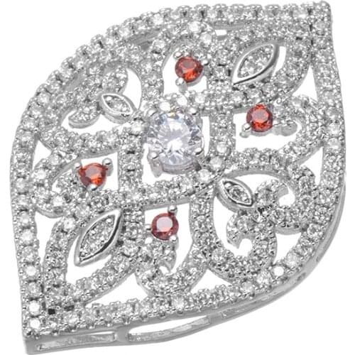 Supplies For Jewelry Embellishments Findings Micro Pave Zircon Crystal Flower Pattern Connectors Charm Bracelets Necklace Parts