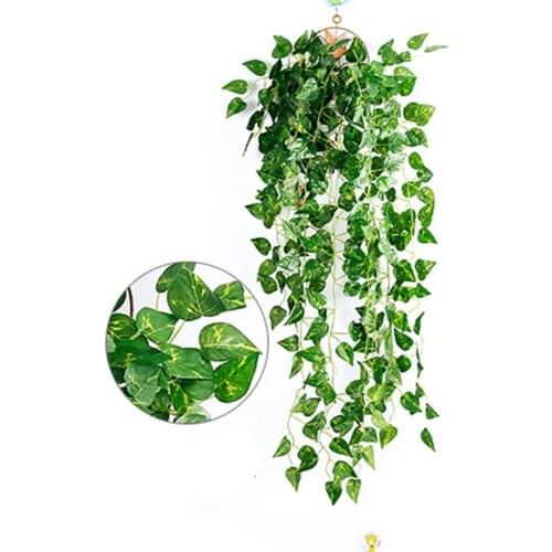 1Pcs Green Artificial Fake Hanging Vine Plant Leaves Garland Home Garden Wall Decoration