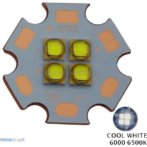 LG3535 3V / 6V / 12V 4Chip 4LEDs 18W High Power Plant Grow LED Lighting Emitter Cool White 6000-6500K on 20mm Copper PCB