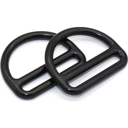 25mm Metal Black D Buckle Adjuster Slide Buckle Strap Belt Buckles Purse Backpack Buckles for Handbag Webbing Hardware Leather