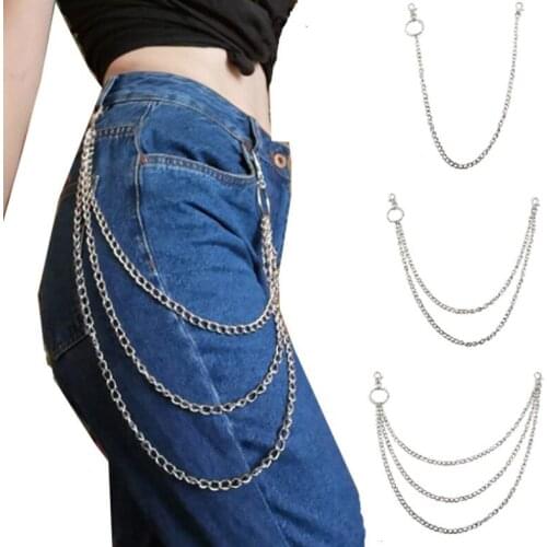 Hip-hop Punk style Fashion Metal Waist Chain Personality Popular Jeans Korean ins Pant Accessory