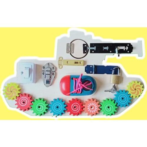 Montessori Busy Board Locks Toy Preschool Basic Life Skills Learning Toys