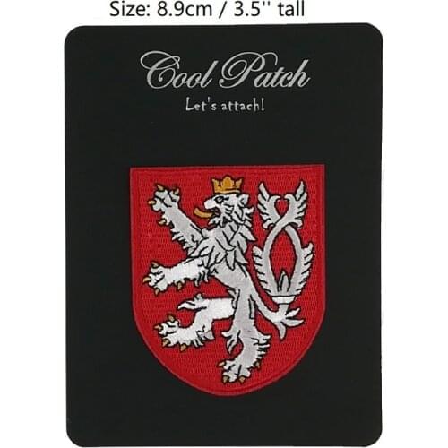 LION BOHEMIAN Czech Republic coat of arms Patches Embroidered Iron On Applique diy badge