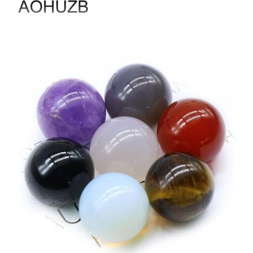 Natural Crystals Amethyst Clear Quartz Moss Agate Tiger Eye Mini Sphere Reiki Healing Ball Room Aquarium Decoration Gemstone