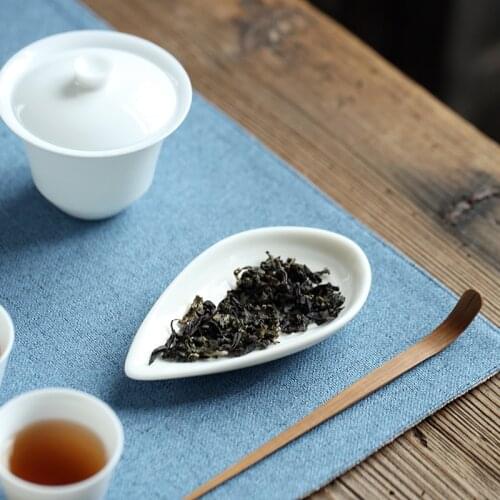 Jade Porcelain Ceramic Whiteware Tea Holder Ceramic Kung Fu Tea Set Tea Ceremony Accessories Tea Spoon Tea Shovel Scoop Spice