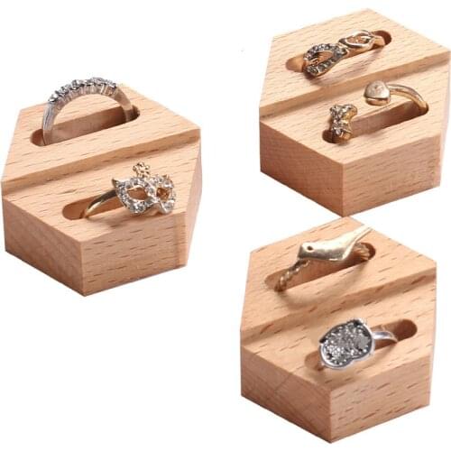 New Wood Ring Box Jewelry Display Ring Boxes Jewelry Holder Storage Gift Boxes for Jewellery Wedding Decoration Cases & Displays