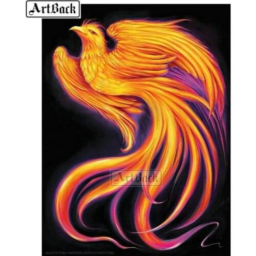 New diy 5d diamond painting phoenix pattern full square drill diamond mosaic animal embroidery home decoration gift