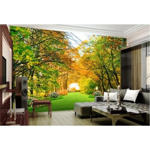 Wall paper Custom indoor personality wallpaper park woods trail landscape bedroom background wallpaper for walls 3 d