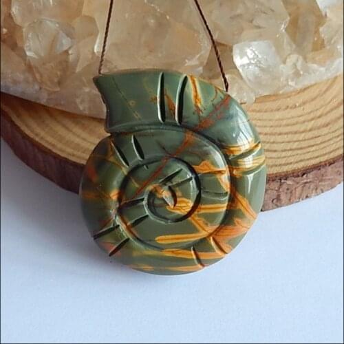 Wholesale Gemstone,Semiprecious Stone New Design Natural Stone Carved Multi-color Picasso Jasper Pendant Bead 44x34x13mm,30.3g