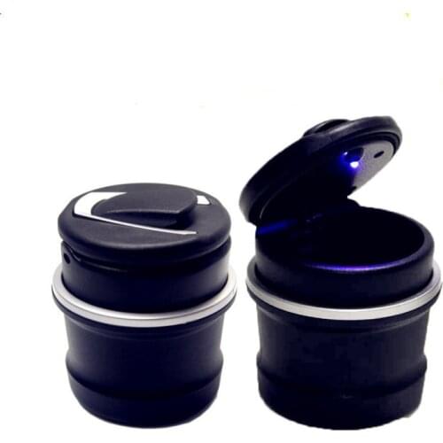 Black Car Ashtray Car Truck LED Cigarette Smoke Cigar Ashtray Cup with LED Light Cup Holder For BMW Benz AMG Audi