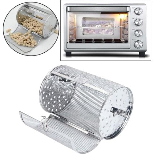 Grilled Cage Oven 360° Rotary Roast Basket Kitchen Cooking Tool Nuts Baking DIY