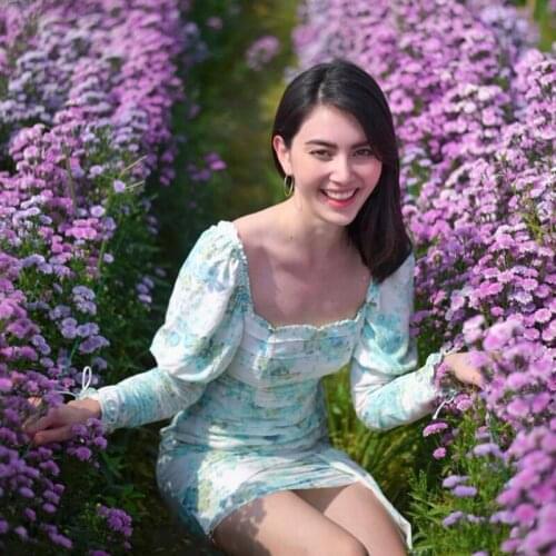 French Prairie Chic style Mini Dress Journey BOHOdress LOLA frill babydoll cute Chiffon girl Party Sweet Popular slim floral NEW